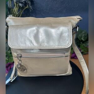 Giani Bernini Metallic Gold Leather Crossbody Bag